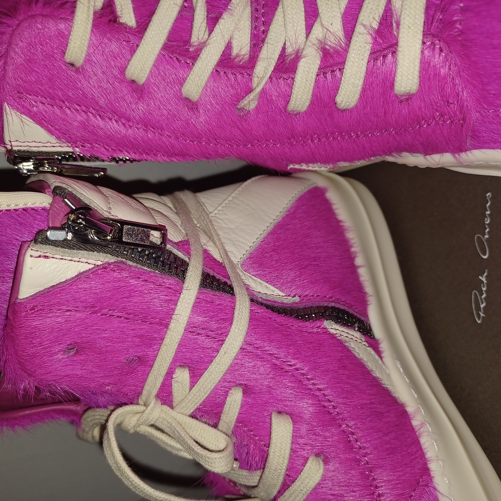 Rick Owens Pink and Milk Kids Sneakers